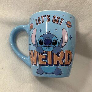 Disney Stitch Coffee Cup Let’s Get Weird Large Blue Mug 25 oz Stich Mug